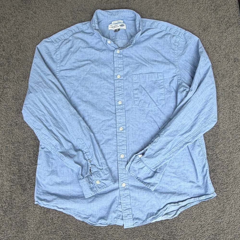 Old‎ Navy Mens XL Regular Fit Classic Shirt Light Blue Long Sleeve Button Down